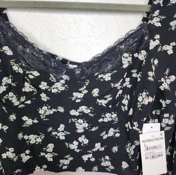 NEW BP Black Kasey Ditsy Floral Crop Size Small - Picture 9 of 10